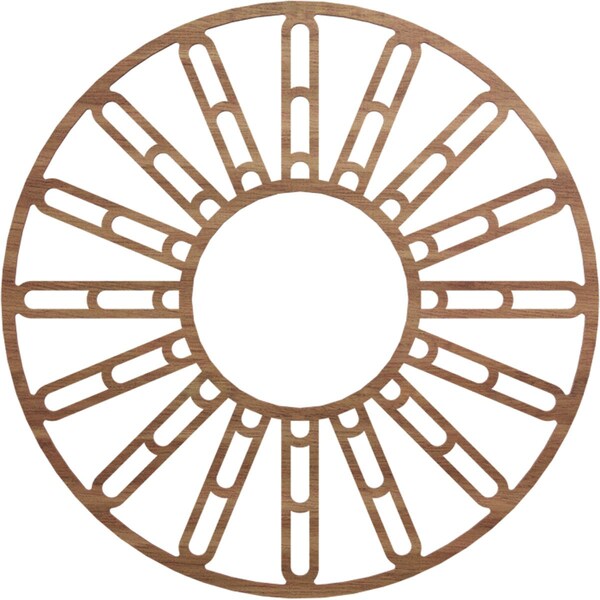Ekena Millwork Hale Wood Fretwork Pierced Ceiling Medallion, Walnut, 28"OD x 10 1/8"ID x 3/8"T CMWP28X28X0375HHWA - main